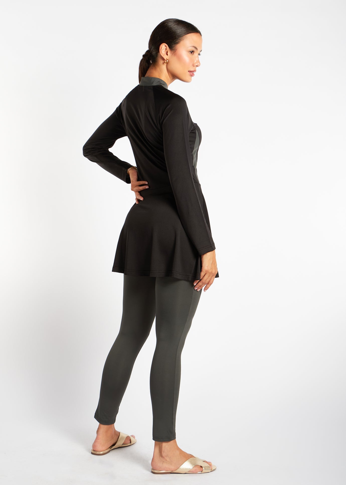 Skirted Swim Top Black - Final Sale