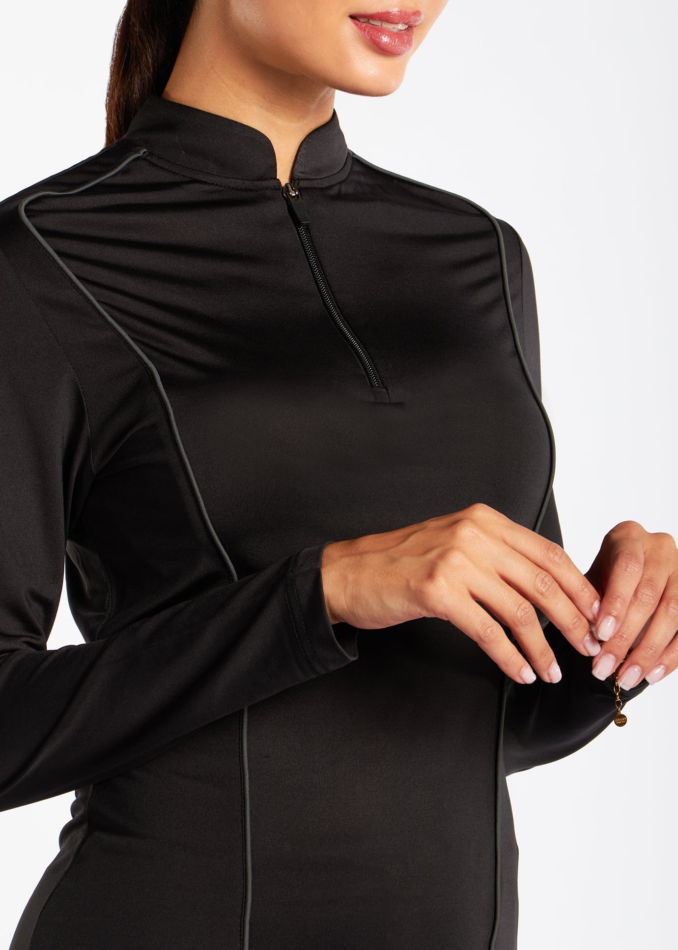 Detach Wrap Swim Top Black & Olive - Final Sale