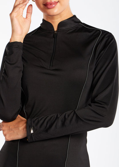 Detach Wrap Swim Top Black & Olive - Final Sale