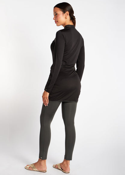 Detach Wrap Swim Top Black & Olive - Final Sale