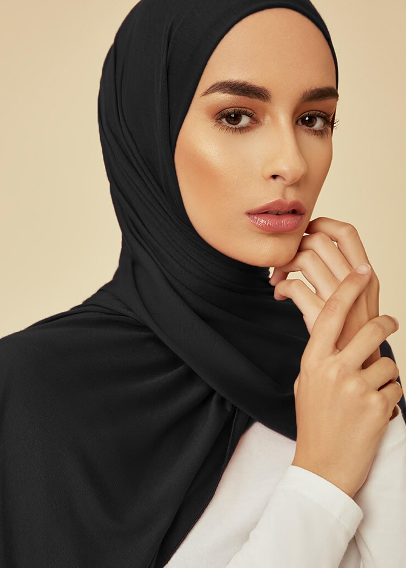 Premium Jersey Hijab Black