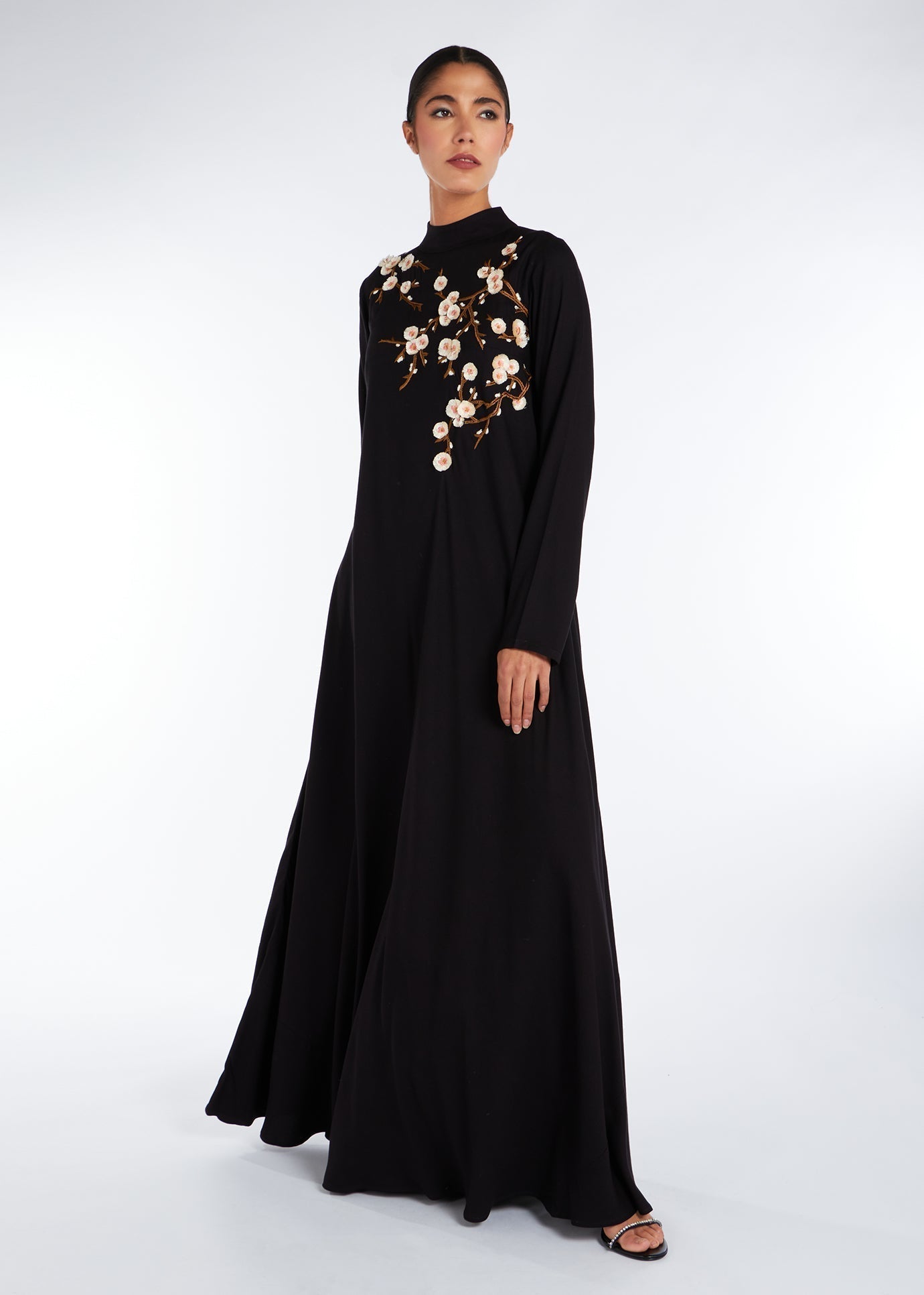 Frangipani Abaya Black