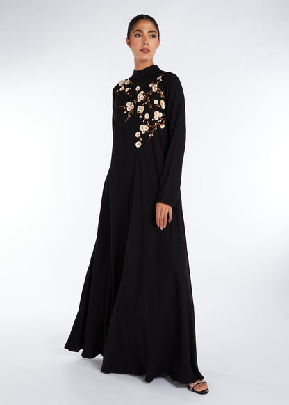 Frangipani Abaya Black