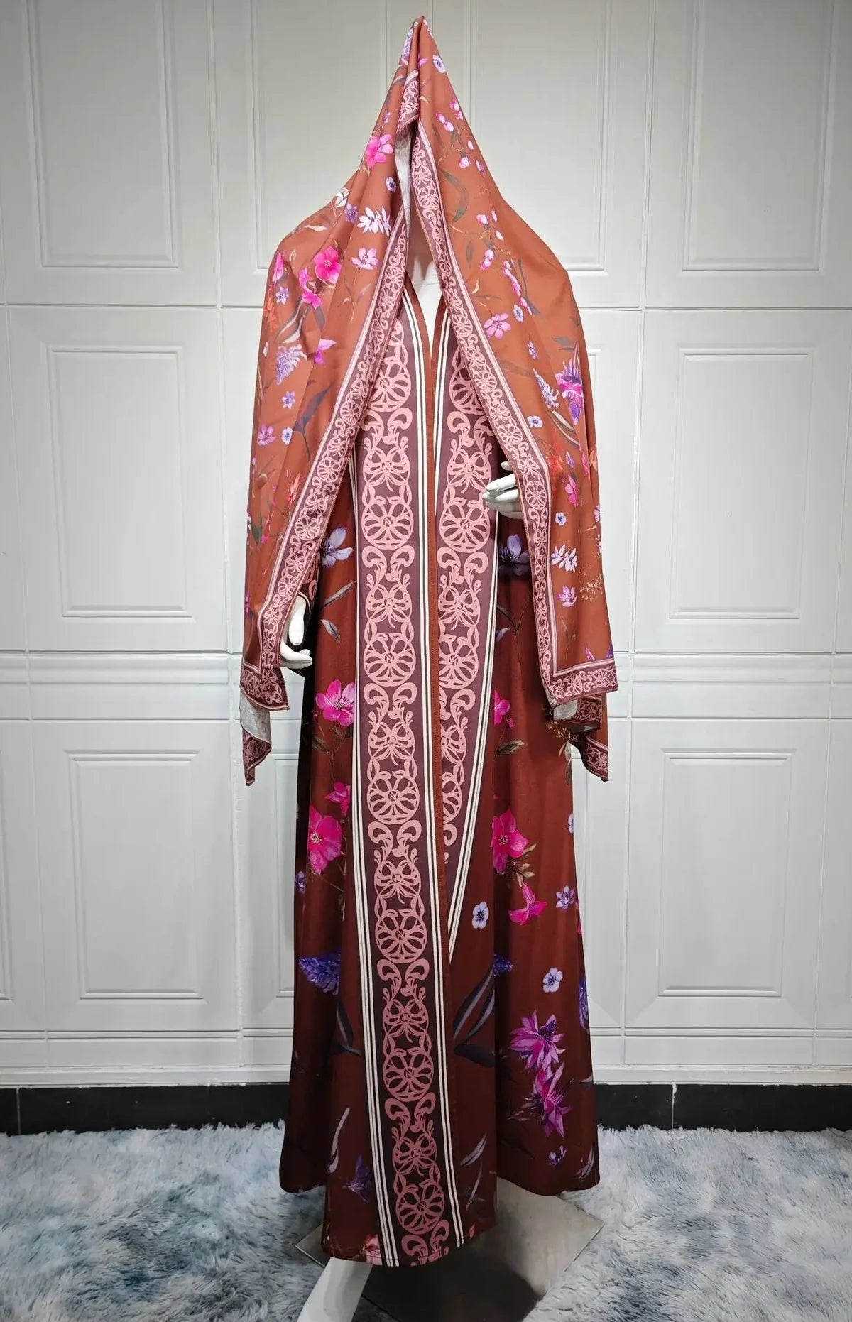Saima Floral Abaya & Hijab
