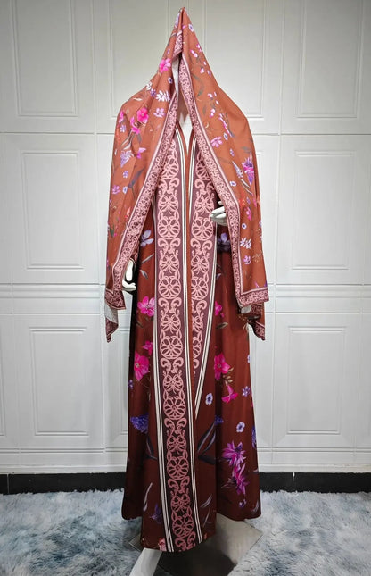 Saima Floral Abaya & Hijab