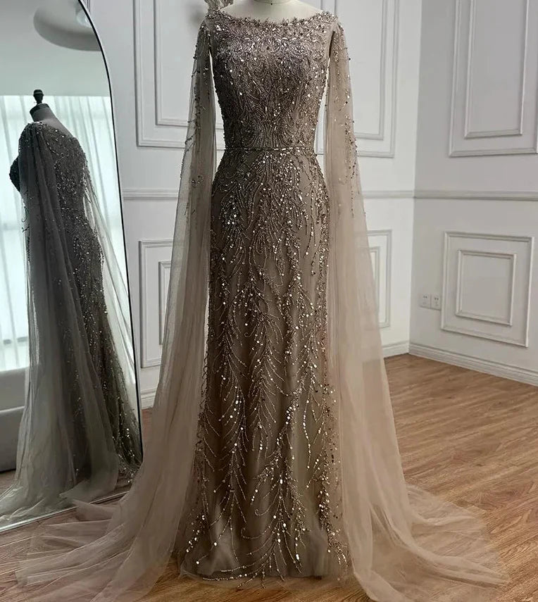 Aamira Embellished Cape Gown
