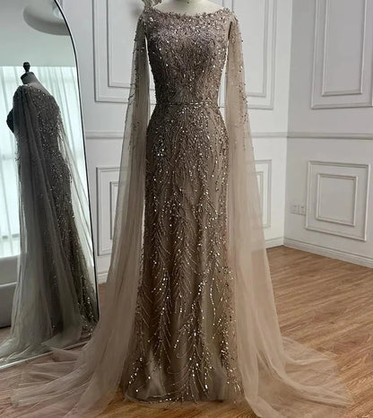 Aamira Embellished Cape Gown