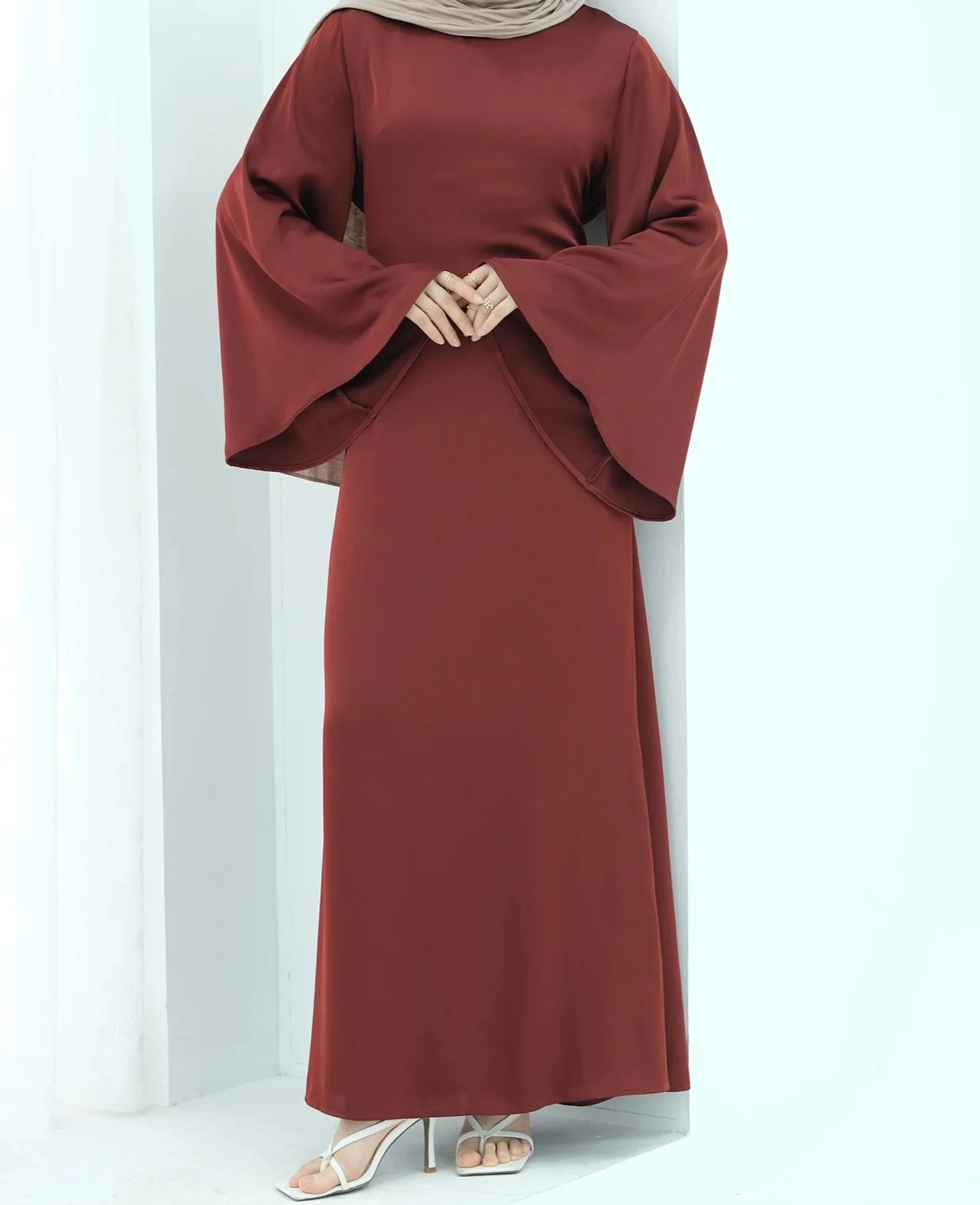 Eliana Satin Bell Sleeve Dress