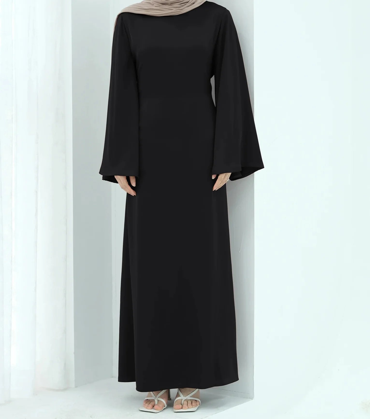 Eliana Satin Bell Sleeve Dress