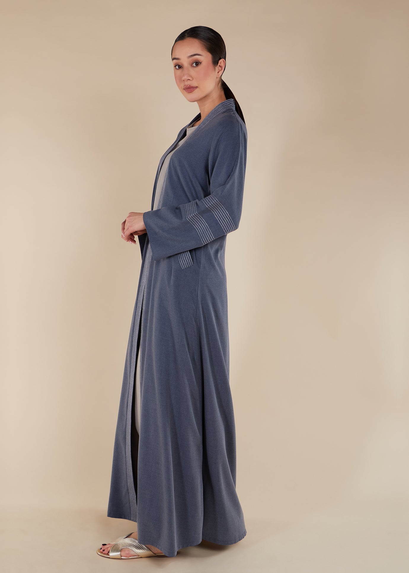 Sashiko Open Abaya - Final Sale