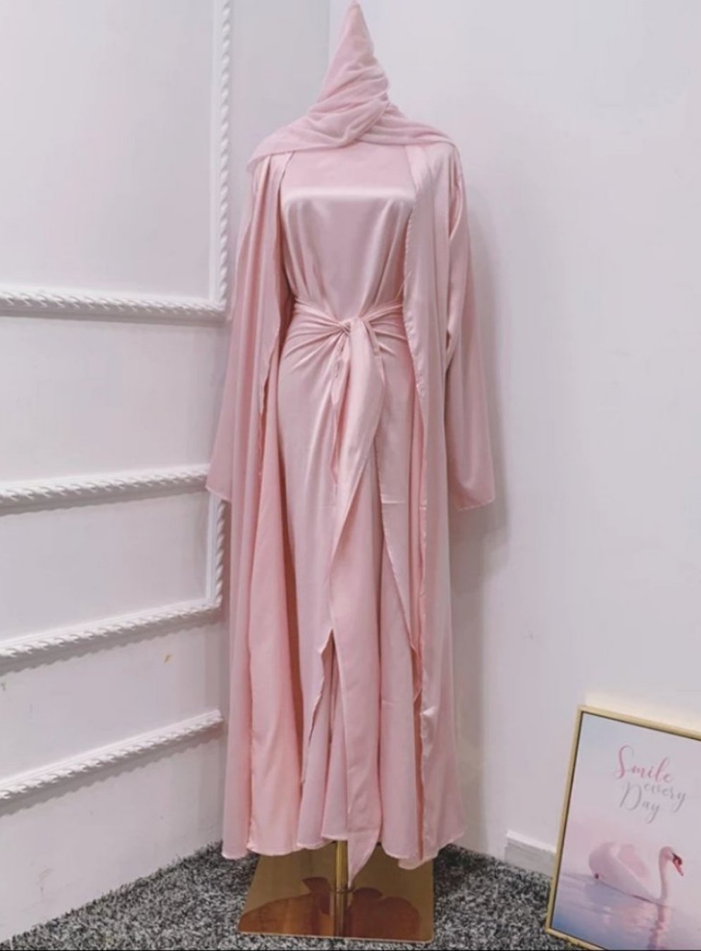 Leena Satin Abaya Set