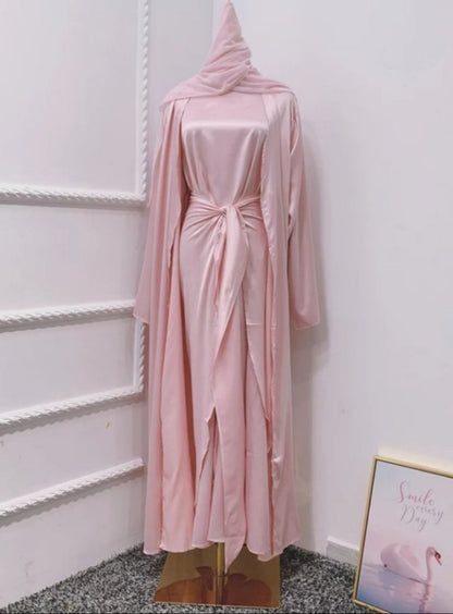 Leena Satin Abaya Set