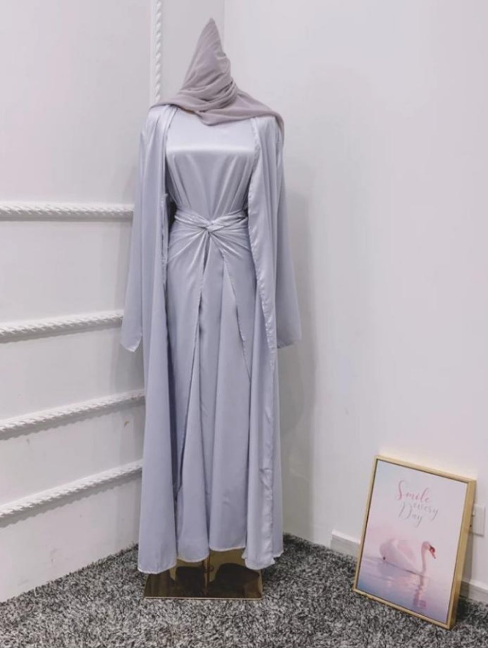 Leena Satin Abaya Set