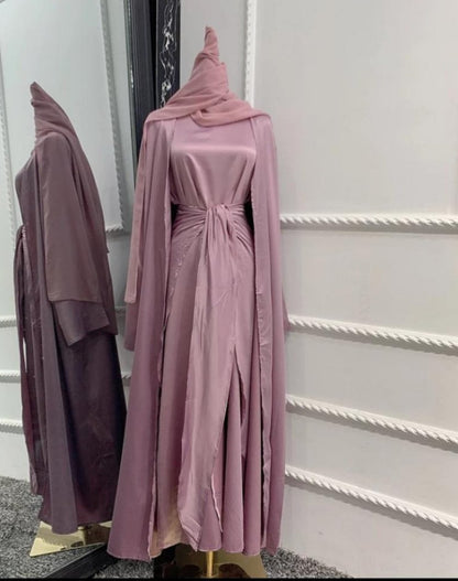 Leena Satin Abaya Set