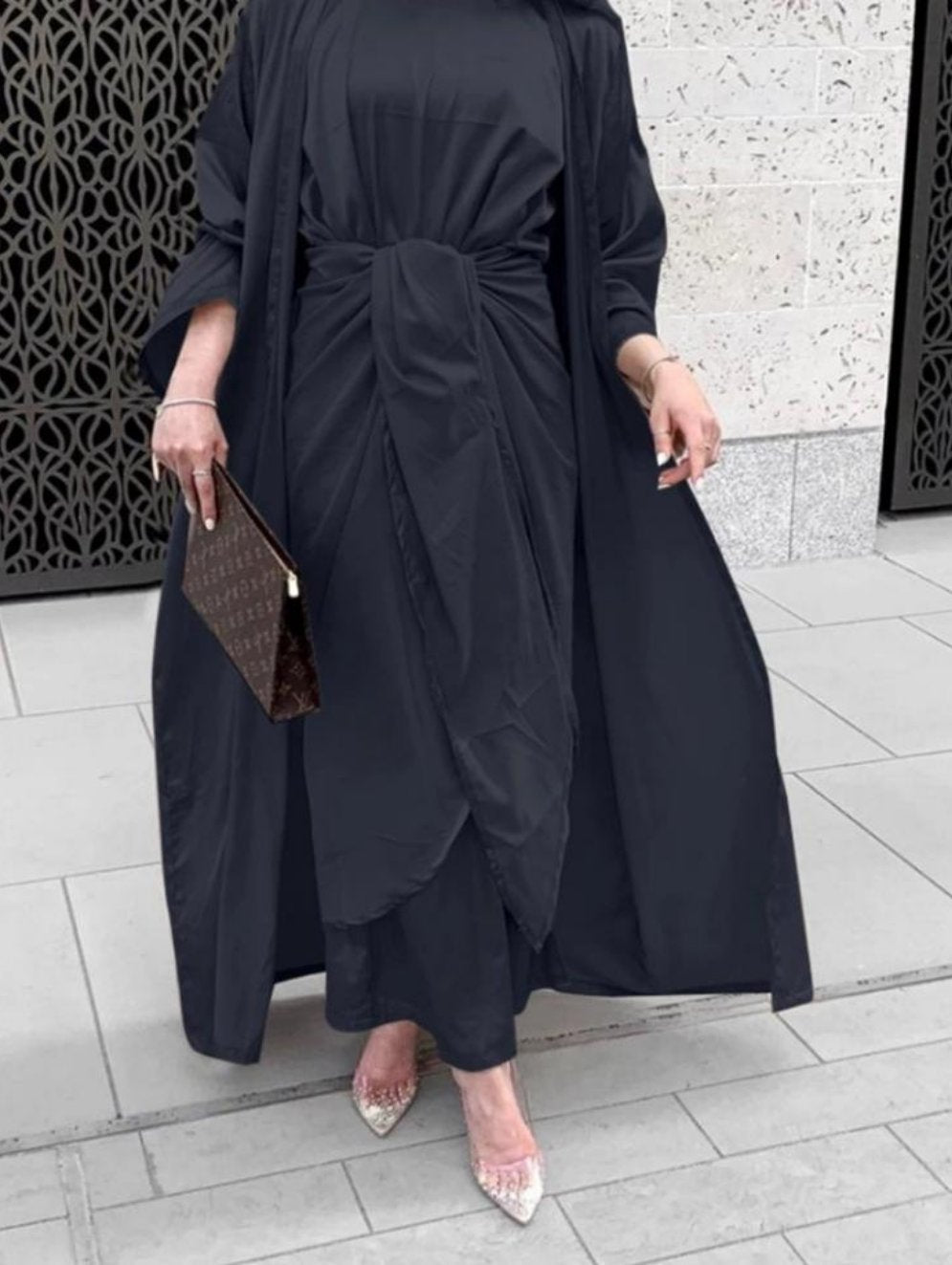 Leena Satin Abaya Set