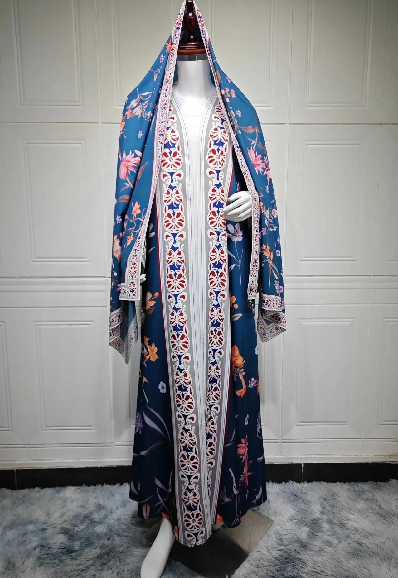 Saima Floral Abaya & Hijab