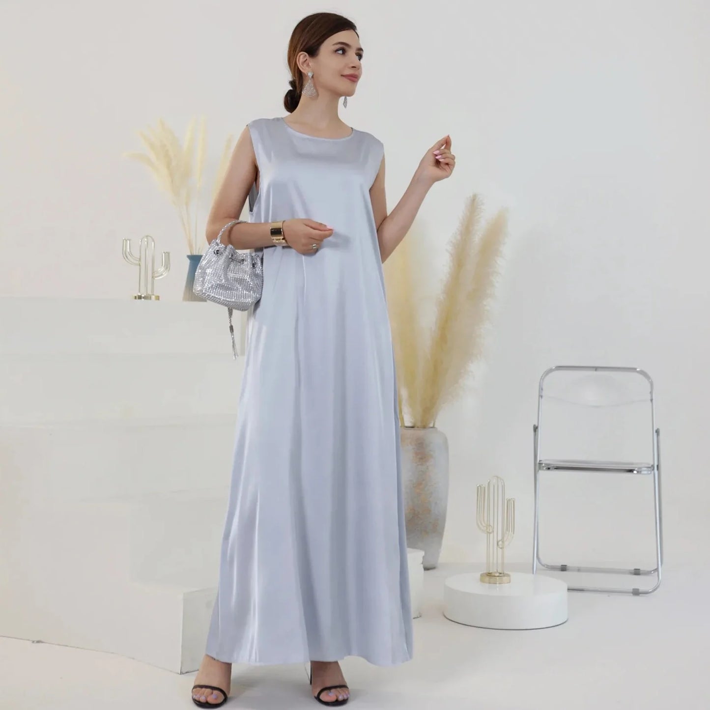 Satin Sleeveless Abaya Inner
