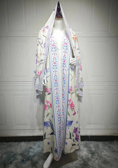 Saima Floral Abaya & Hijab