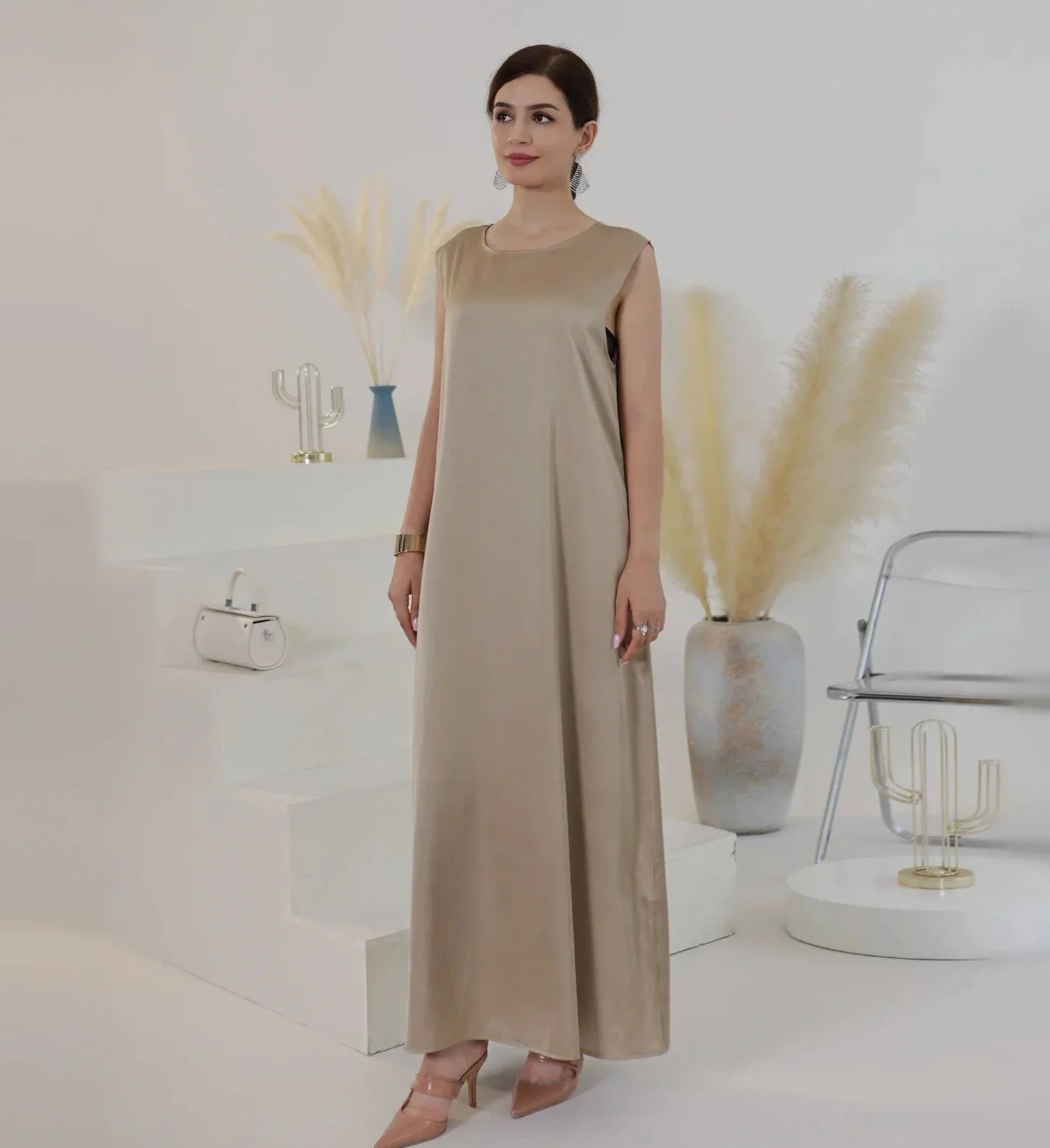 Satin Sleeveless Abaya Inner