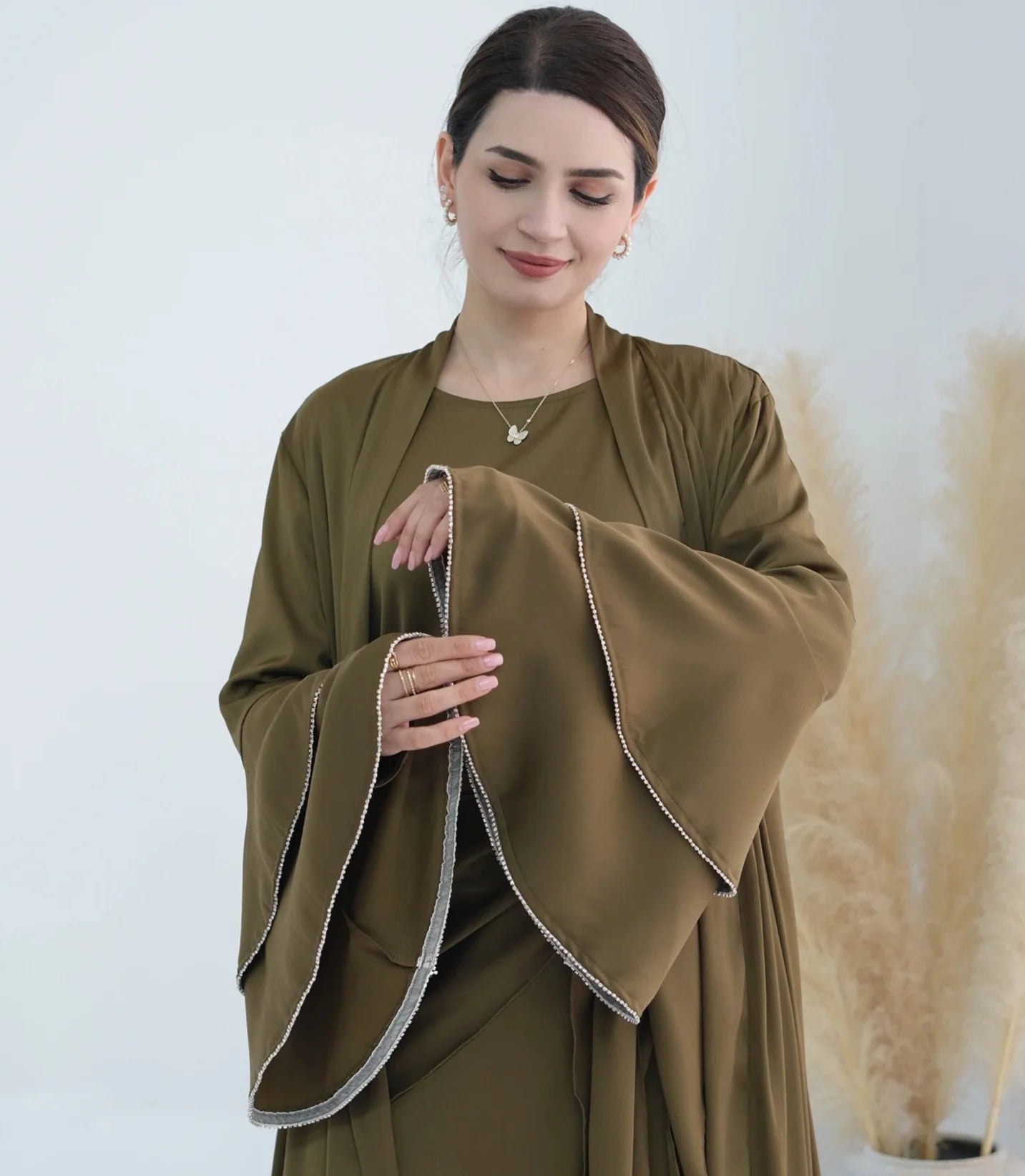 Humera Satin Abaya Set