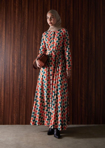 Tile Print Maxi