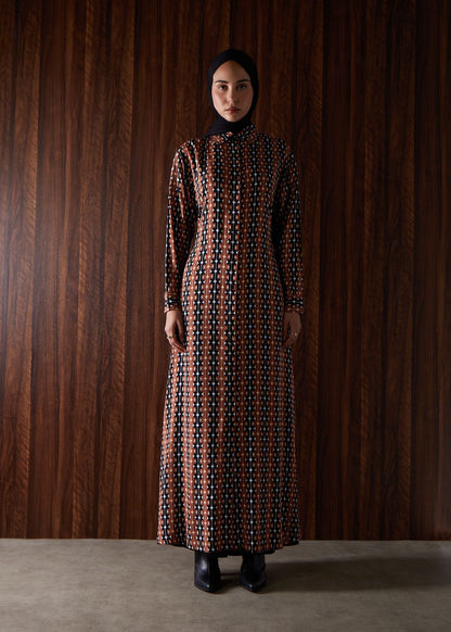 Black & Brown Print Maxi