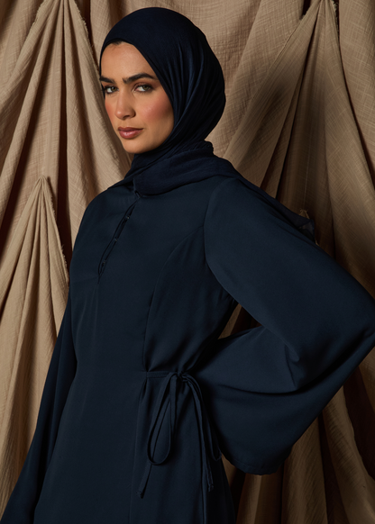 Side Tie Maxi Navy