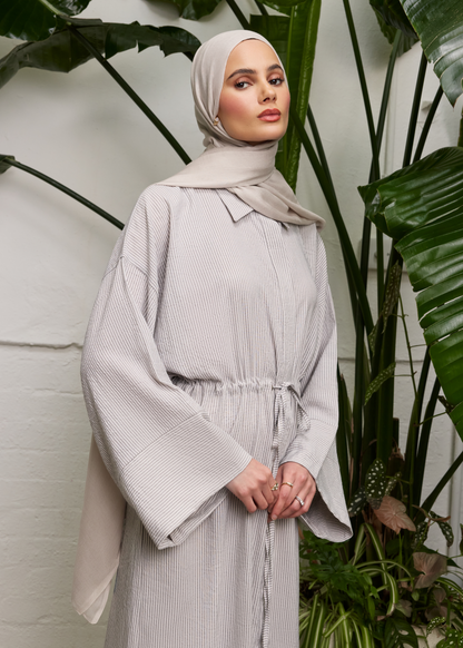 Cool Grey Drawstring Maxi - Final Sale