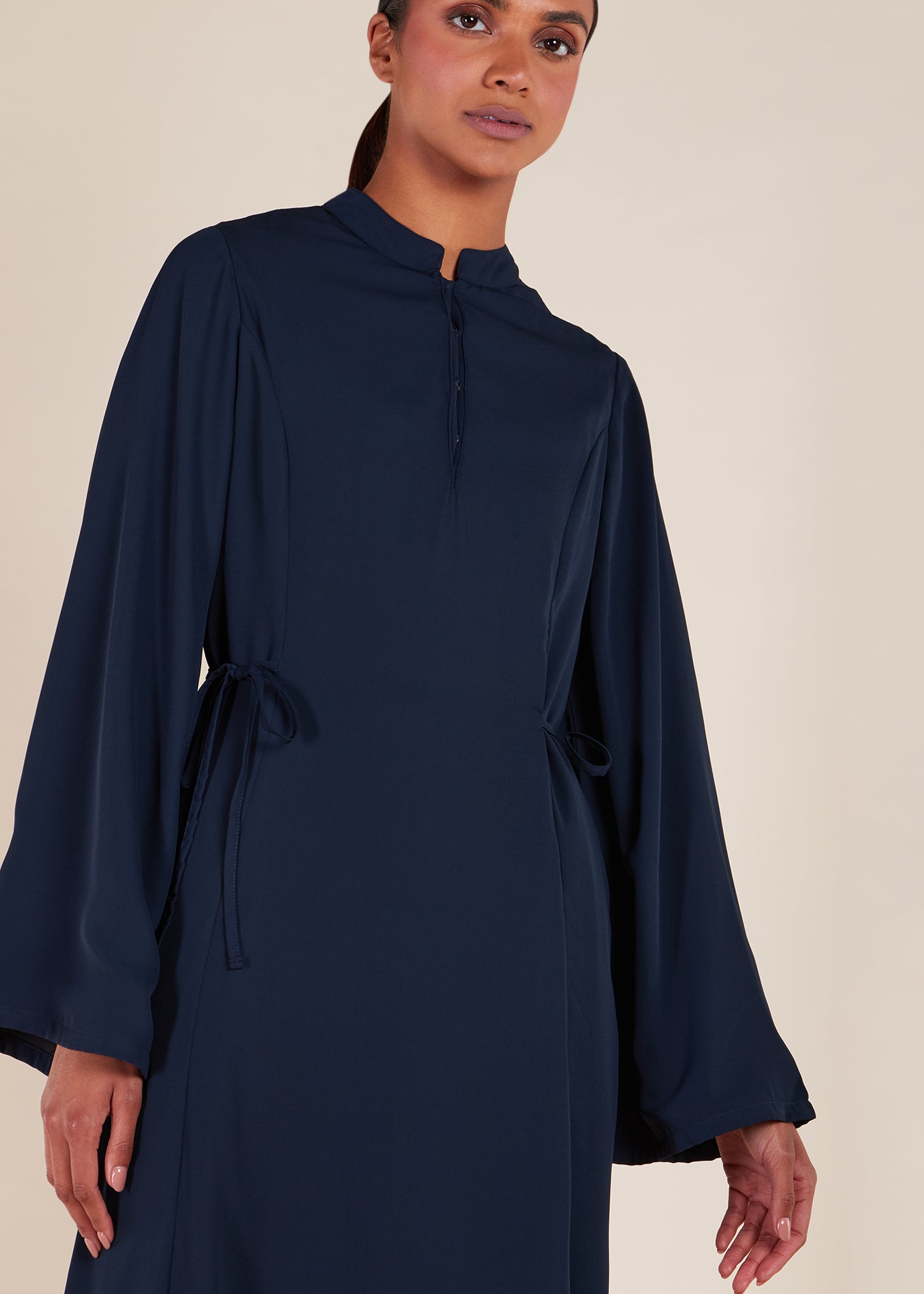 Side Tie Maxi Navy