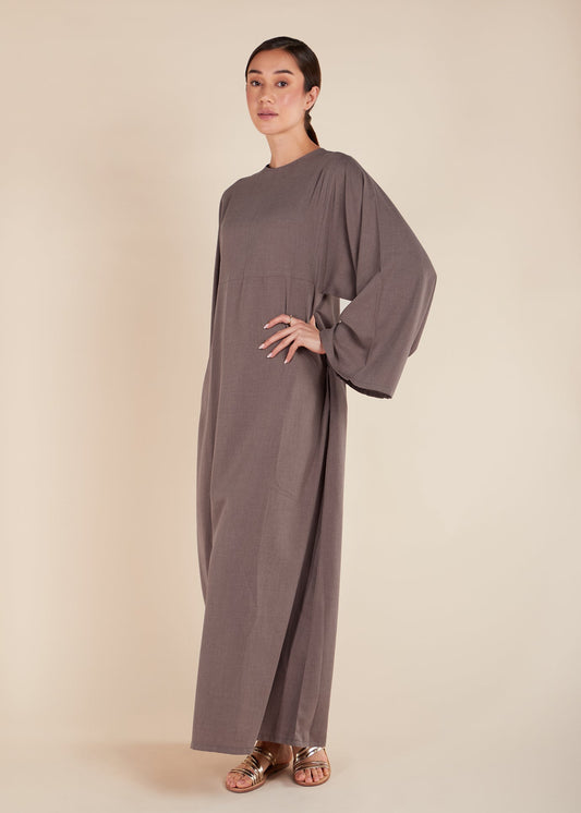 Simple Seam Abaya Coffee - Final Sale