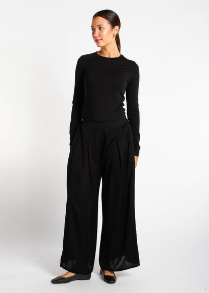 Single Pleat Trousers Black - Final Sale
