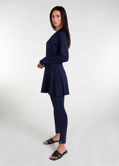 Skirted Swim Top Navy - Final Sale