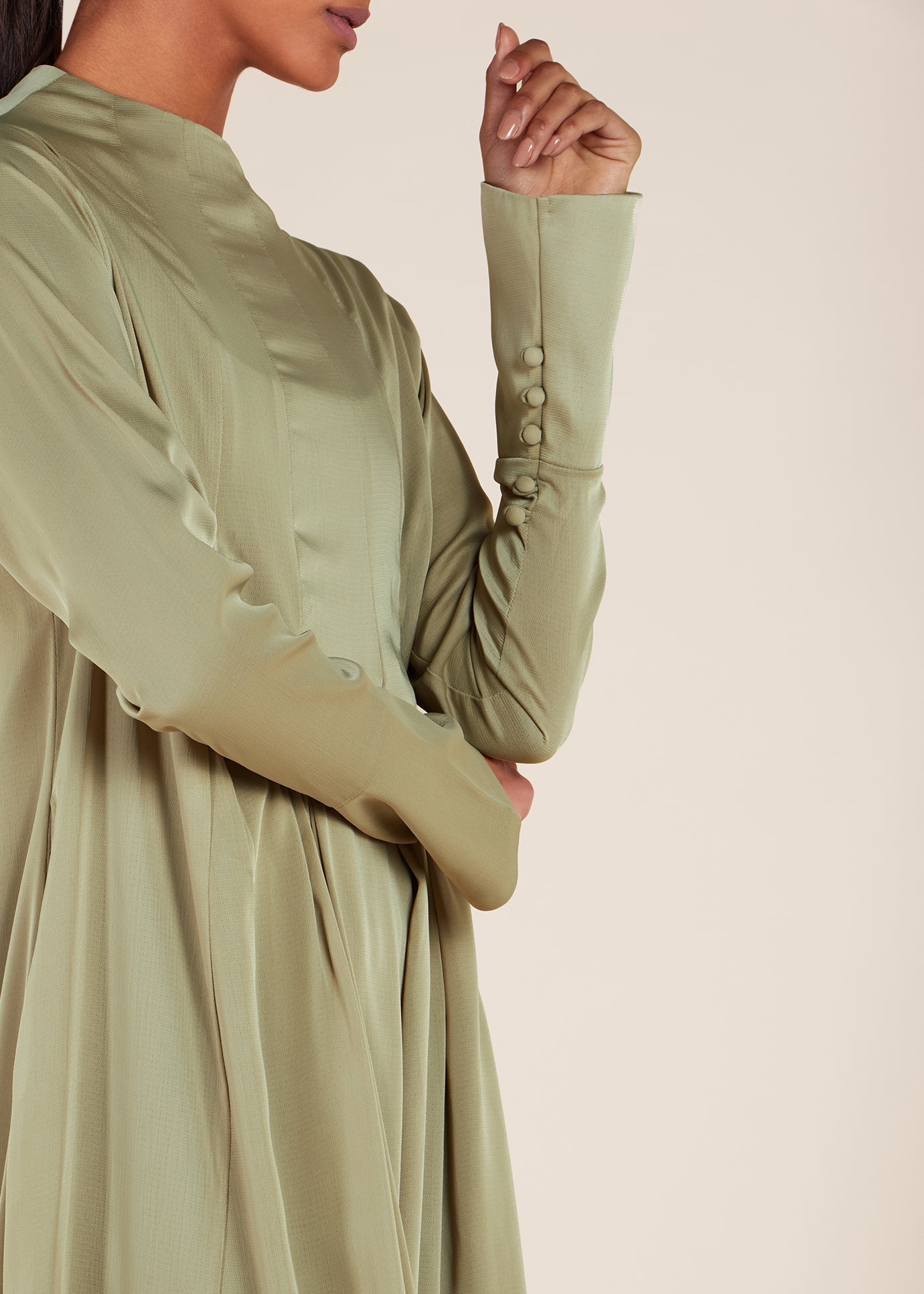 Soft Satin Abaya Olive