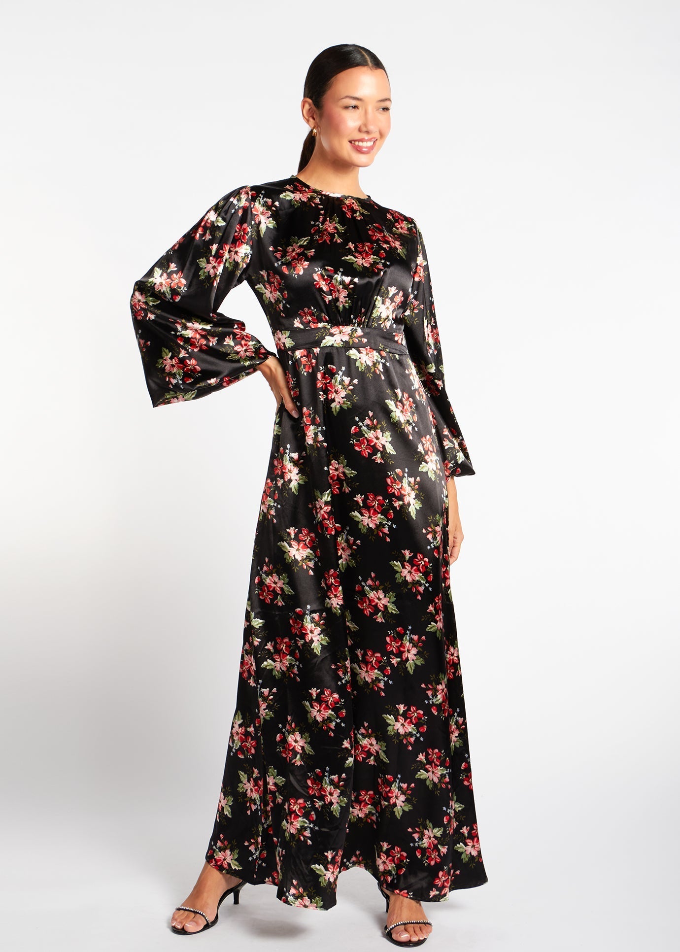 Soft Satin Floral Maxi - Final Sale