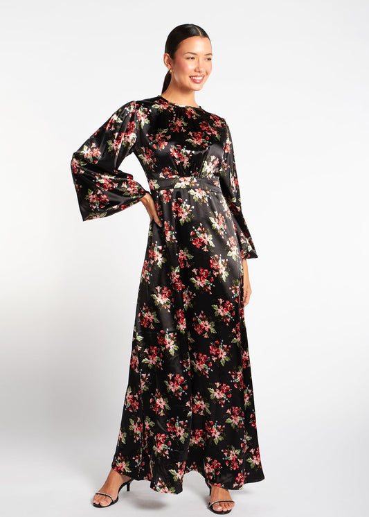 Soft Satin Floral Maxi - Final Sale
