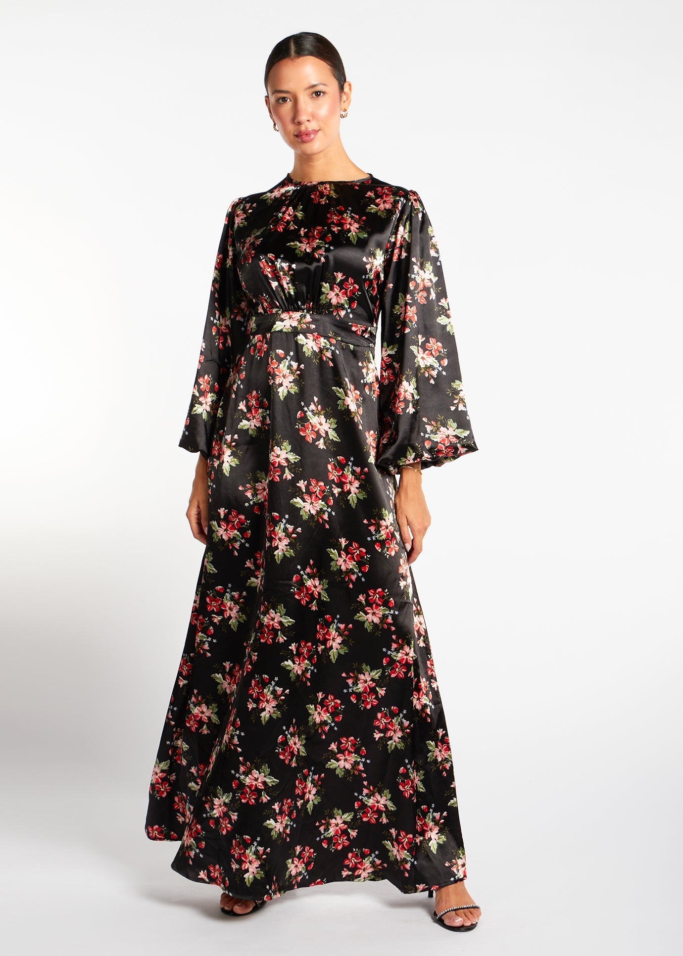 Soft Satin Floral Maxi - Final Sale