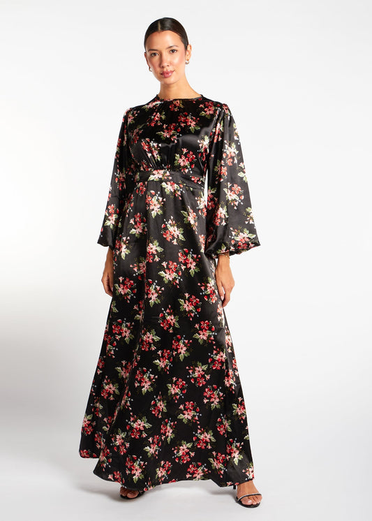 Soft Satin Floral Maxi - Final Sale