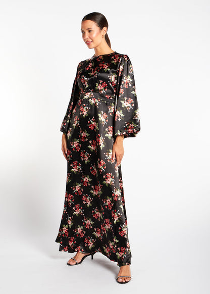 Soft Satin Floral Maxi - Final Sale