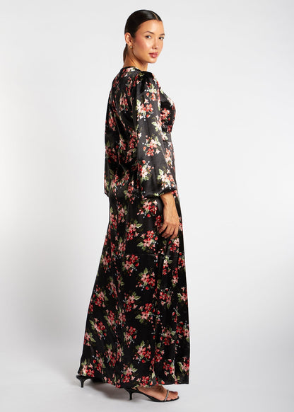 Soft Satin Floral Maxi - Final Sale