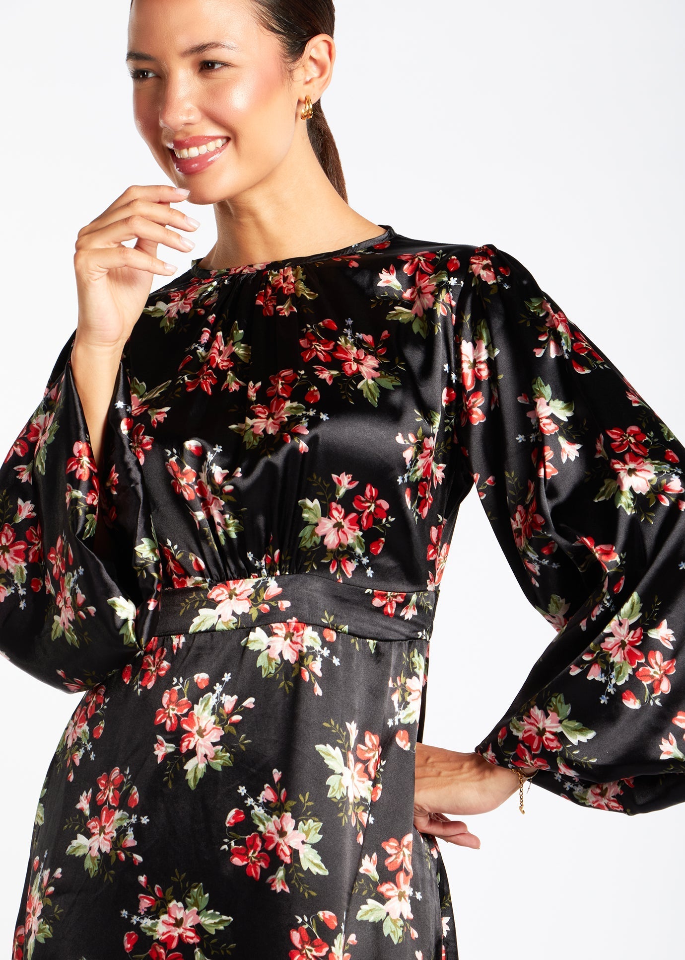 Soft Satin Floral Maxi - Final Sale