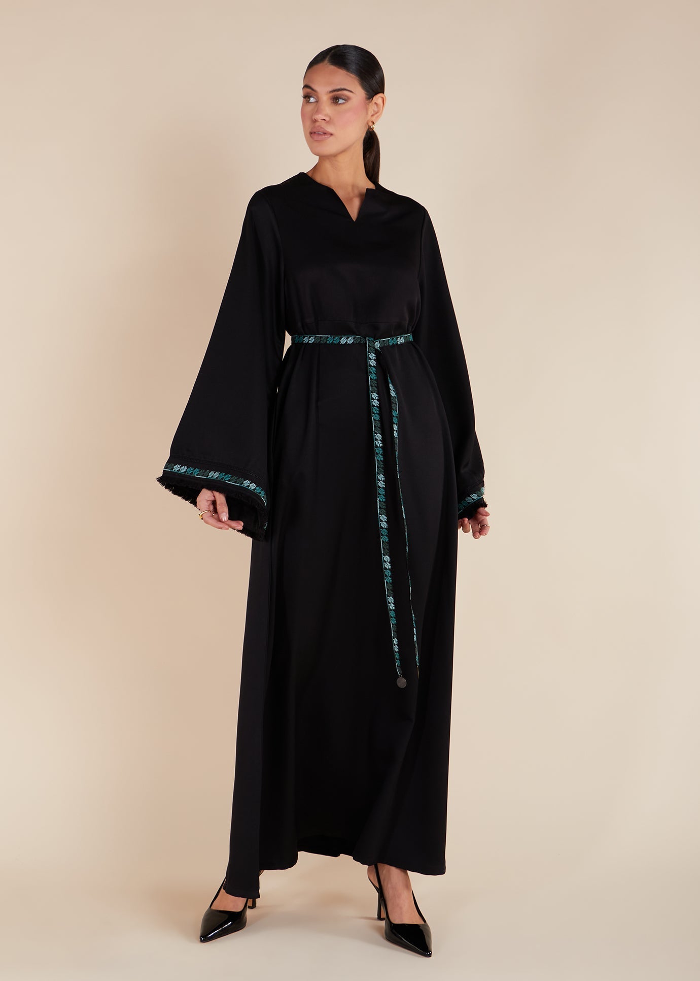 Turquoise Tatreez Abaya