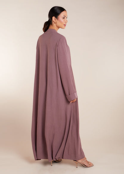 Two Piece Open Abaya with Slip Rose