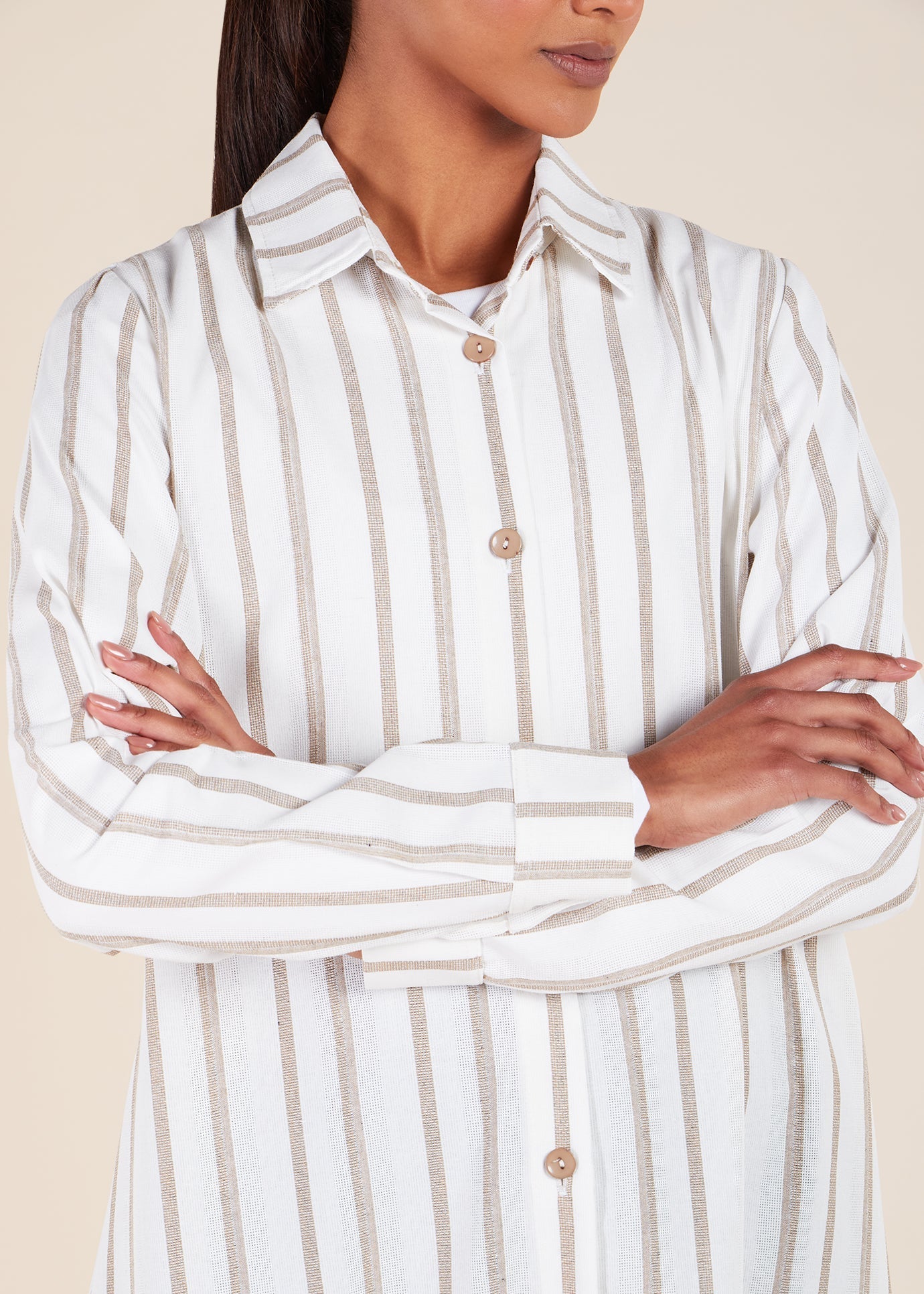 Muji Shirt Dress Cream