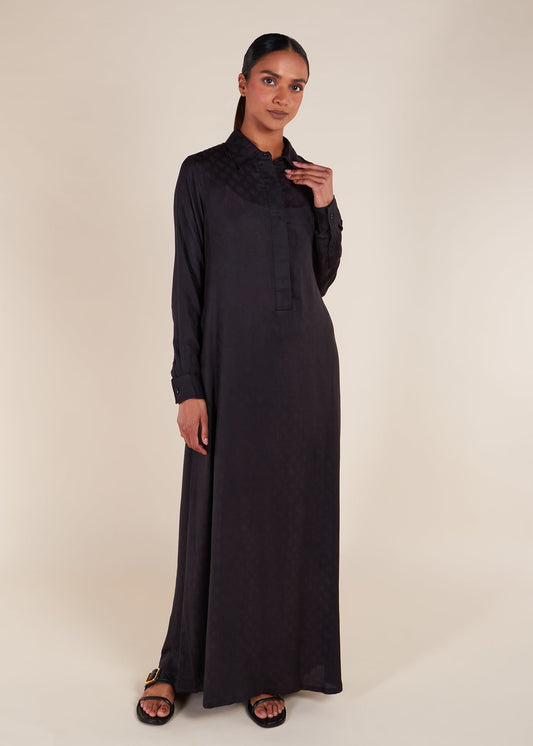Jacquard Abaya Black - Final Sale