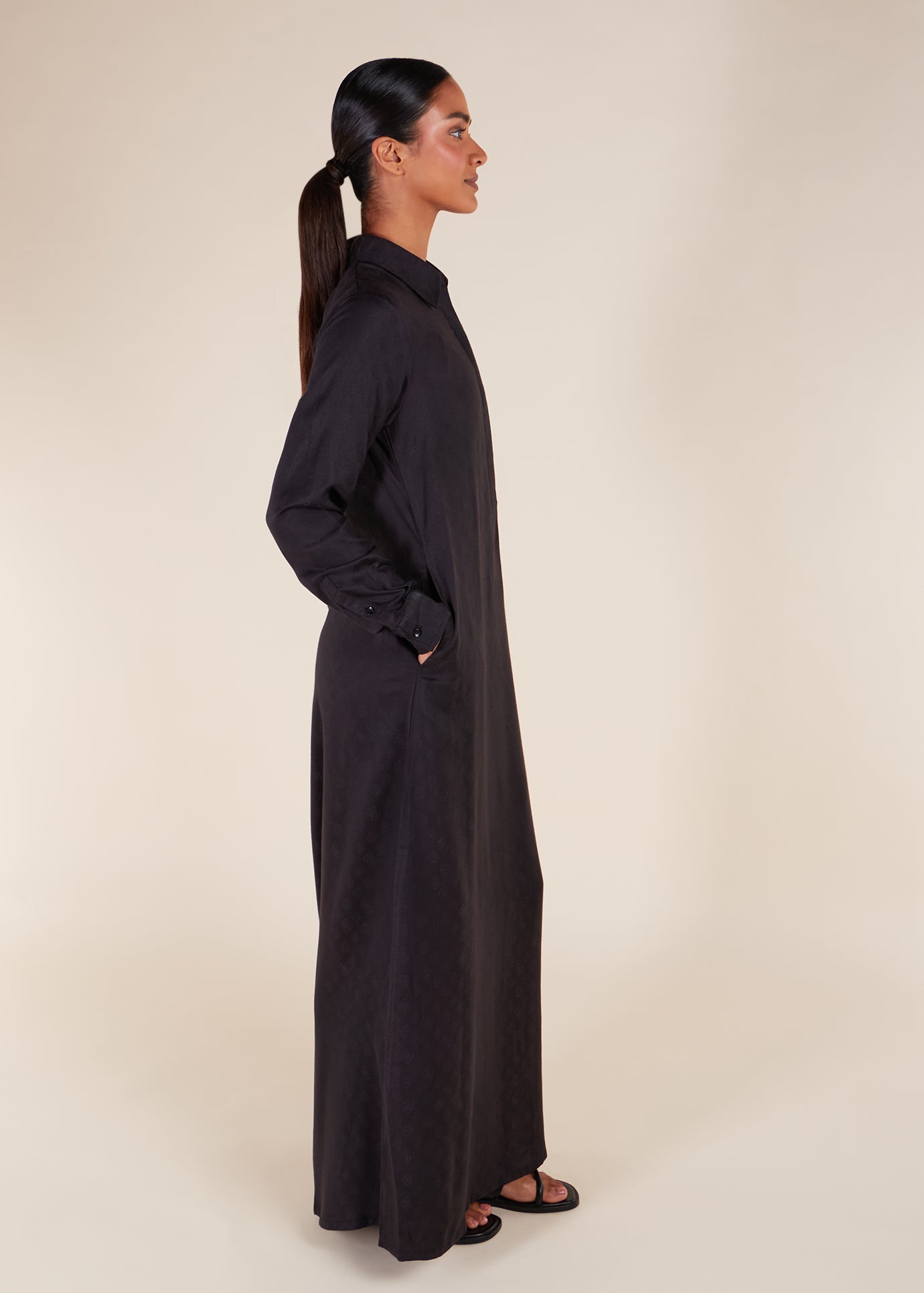 Jacquard Abaya Black - Final Sale