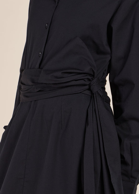 Cropped Cotton Top Black
