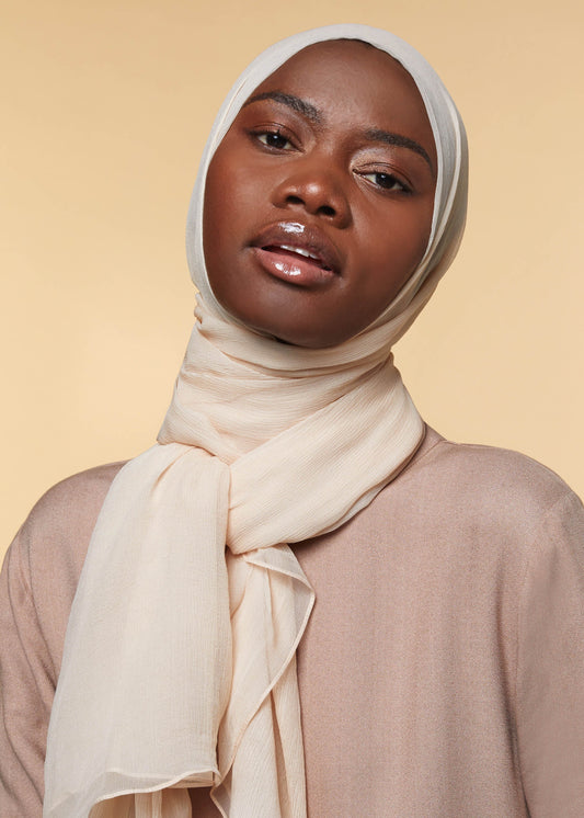 Vanilla Chiffon Silk Hijab