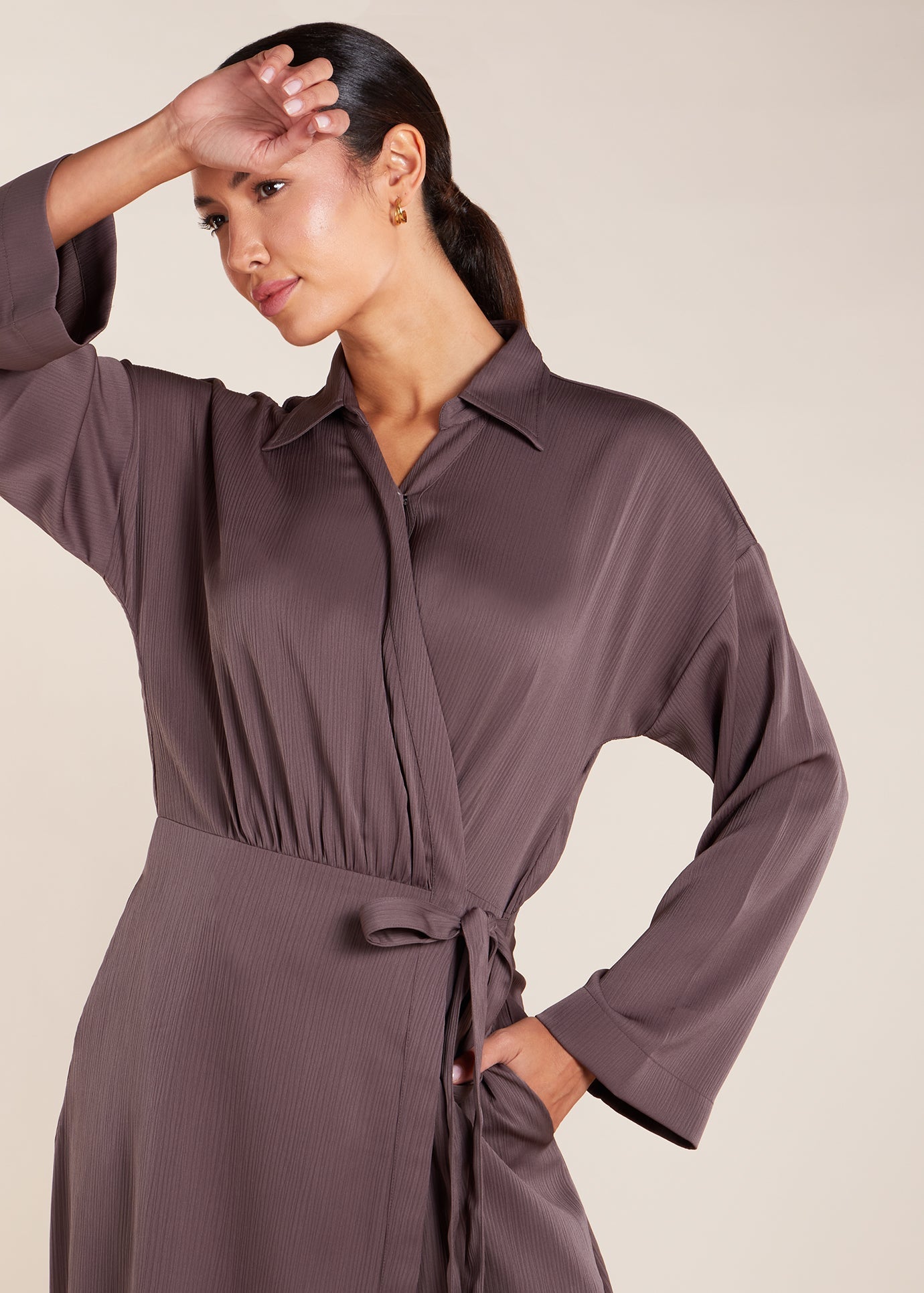 Wrap Abaya Taupe - Final Sale