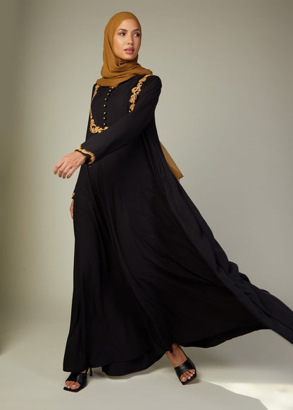 Zardozi Abaya Black
