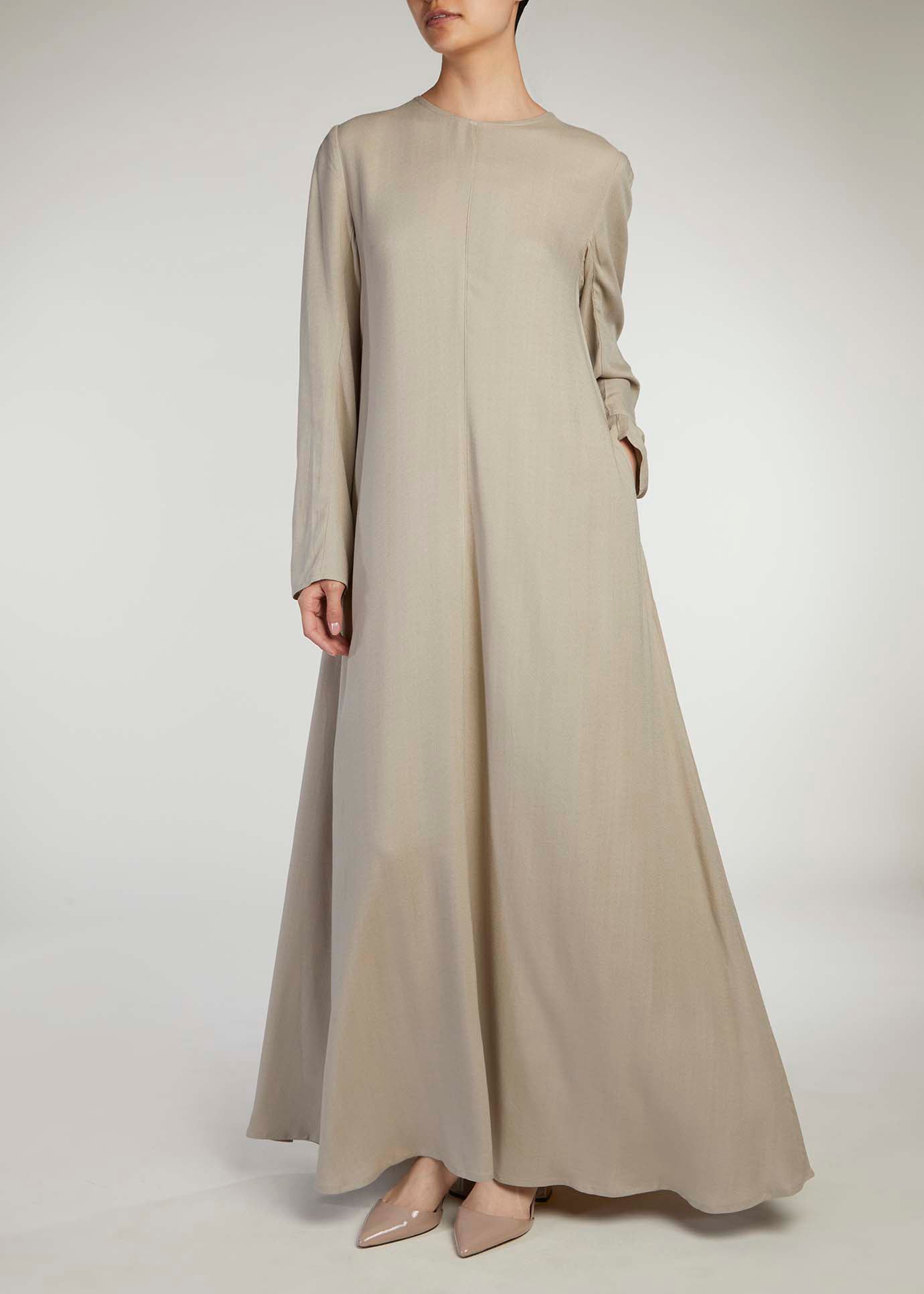 Long Line Abaya Grey